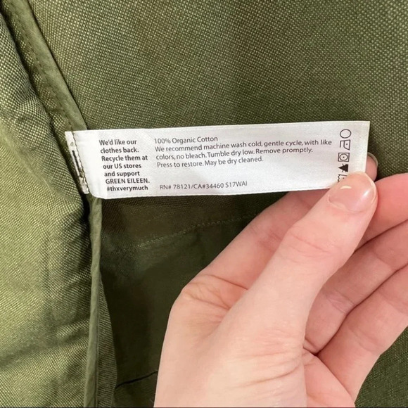 NWT Eileen Fisher Olive Green Cross-dyed Long Jacket S Open - Picture 6 of 10